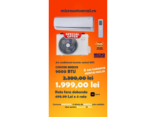 Conter Breeze 9000 BTU Aer condiționat inverter control WiFi Cu montaj inclus