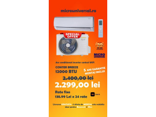 Conter Breeze 12000 BTU Aer condiționat inverter control WiFi Cu montaj inclus
