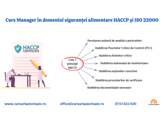 Curs online autorizat Manager în domeniul siguranței alimentare HACCP și ISO 22000